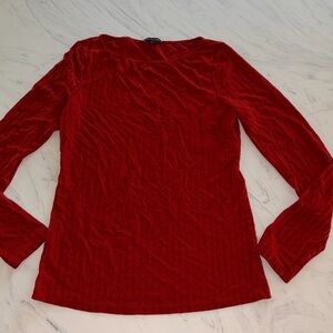 Massimo Dutti orange ribbed stripe blouse shirt top s